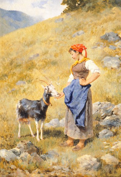 Gjeterinne, av Niccolo Cannicci (1846-1906) av Niccolo Cannicci