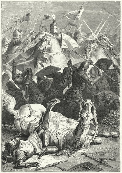 Fangst av den hardt sårede markgreven Ezzelino III da Romano i slaget ved Torricella av Niccolo Sanesi