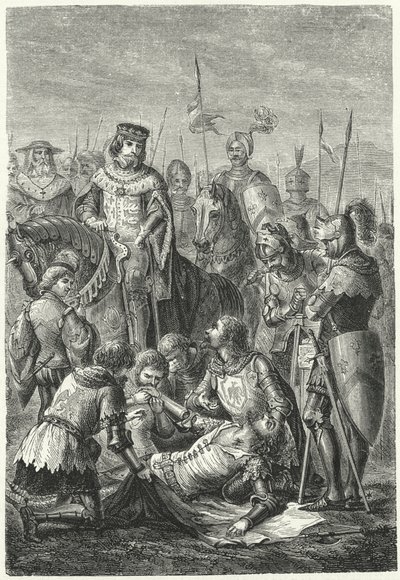 Døden til Manfred av Sicilia i slaget ved Benevento av Niccolo Sanesi