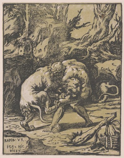 Hercules and the Nemean Lion, 1540-50., 1540-50. av Niccolo Vicentino
