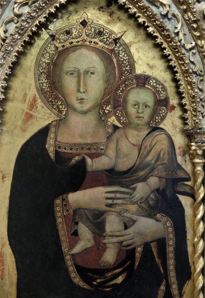 Jomfru Maria og barnet, detalj (maleri) av Niccolo di Pietro Gerini