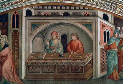 To bankfolk, detalj fra Life of St Matthew av Niccolo di Pietro Gerini