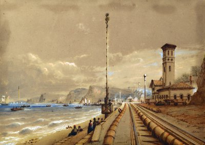 Atmospheric Railway at Dawlish, ca. 1850 (akvarell på papir) av Nicholas Condy
