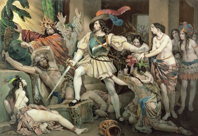 Erobringen av Mexico: Hernando Cortes (1485-1547) Motstander til menneskeofring av Nicholas Eustache Maurin