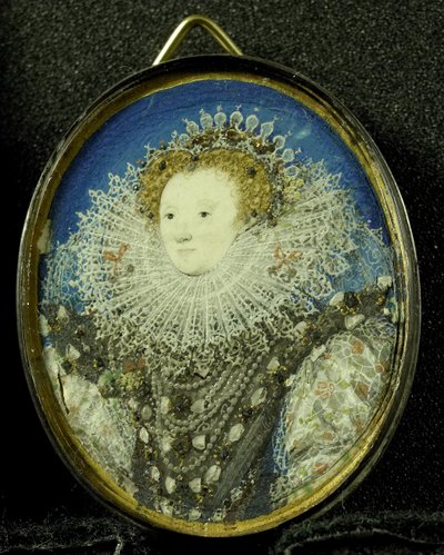 Elizabeth I Queen of England, ca. 1600 (pergament, sølv og glass) av Nicholas Hilliard