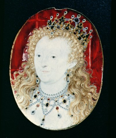 Miniatyr av dronning Elizabeth I (wc på vellum på spillkort) av Nicholas Hilliard