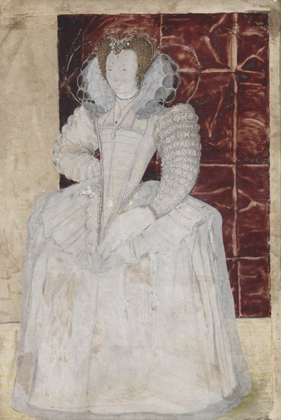 PD.209-1961 Portrett av en ukjent dame, ca. 1595 (wc på vellum) av Nicholas Hilliard