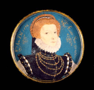 Portrett av en kvinne, 1576 (wc på vellum) av Nicholas Hilliard