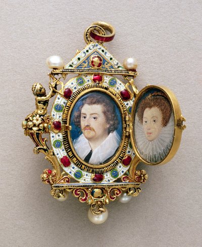 Portretter av ukjent mann og kvinne, ca. 1590 av Nicholas Hilliard