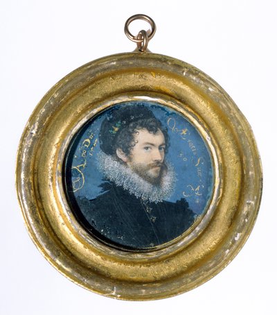 Selvportrett, 1577 (wc på vellum) av Nicholas Hilliard
