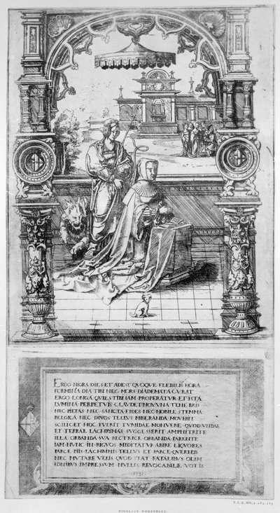 Epitafium av Margaret av Østerrike av Nicholas Hogenberg
