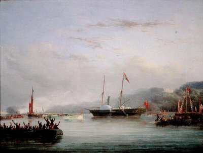 Den første Victoria And Albert Yacht utenfor Plymouth (olje om bord) av Nicholas Matthews Condy
