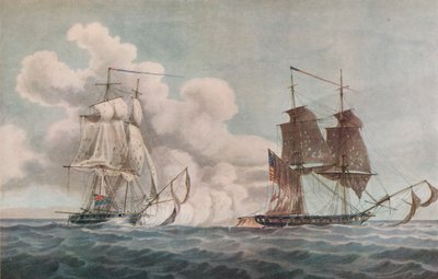Pakkebåt og kaper, c1819 av Nicholas Pocock