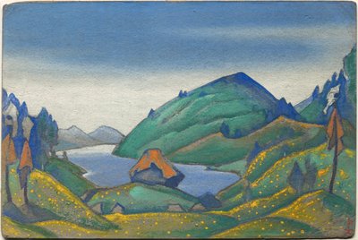 Scenery for Stravinskys ballett "The Rite of Spring", 1944 av Nicholas Roerich