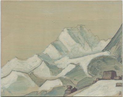 Himalaya hinsides skyene, skisse, 1933 av Nicholas Roerich