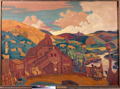 De tre gledene. Maleri av Nicolas (Nicholas) Roerich (1874-1947), tempera på lerret av Nicholas Roerich