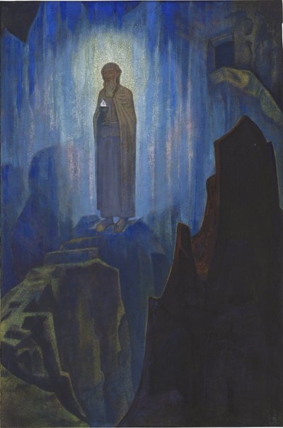 Lumiere celeste - Himmelens lys av Roerich, Nicholas (1874-1947). Tempera på lerret, størrelse: 124x80 av Nicholas Roerich