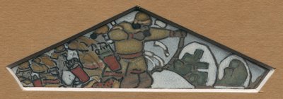 Skisse for den trekantede dekorasjonen til venstre av majolikafrisen "Northern Life", 1905 av Nicholas Roerich