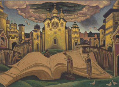 The Golubinaya Kniga (The Book of the Dove, le livre de la colombe) av Roerich, Nicholas (1874-1947). Tempera på lerret, størrelse: 73,5x101,5 av Nicholas Roerich