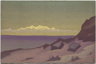 Tibetansk grense, Tsaidam, 1936 av Nicholas Roerich