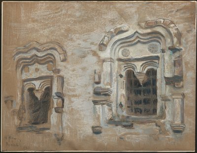 Vinduer i et hus fra 1600-tallet, Pskov, fra "Studier fra reise gjennom gamle russiske byer", 1903 av Nicholas Roerich
