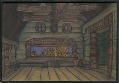 Yaroslavnas tårnrom, dekor for Borodins opera "Prince Igor", 1914 av Nicholas Roerich