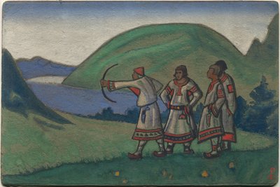 Ungdom, dekor og kostymedesign for Stravinskys ballett "Le Sacre du Printemps", 1944 av Nicholas Roerich