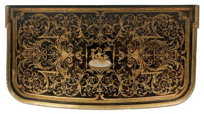 Detalj av en Louis XIV-kommode (ormolu, messing, skilpaddeskall og ibenholt) (se også 486114-19) av Nicholas Sageot