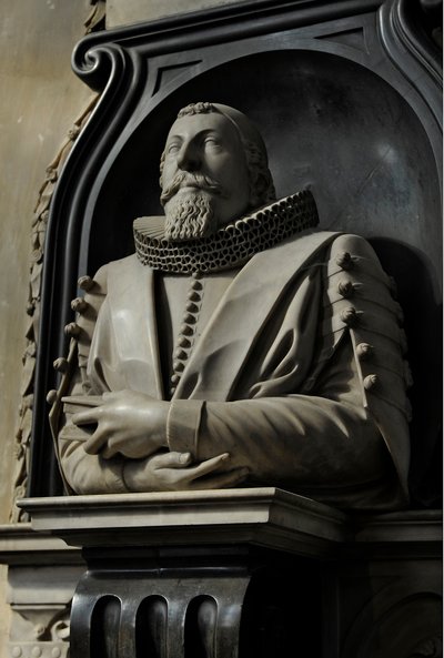 Minnesmerke over Hugo Barker, 1632 (marmor) av Nicholas Stone