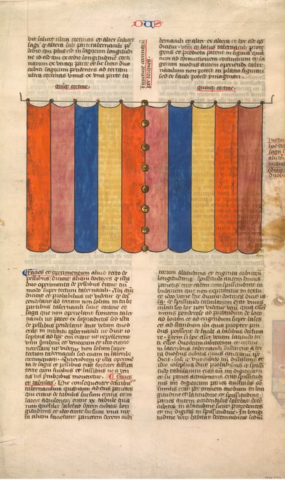 Tabernaklets gardin, ett av seks illustrerte blader fra Postilla Litteralis..., ca. 1360-1 av Nicholas of Lyra