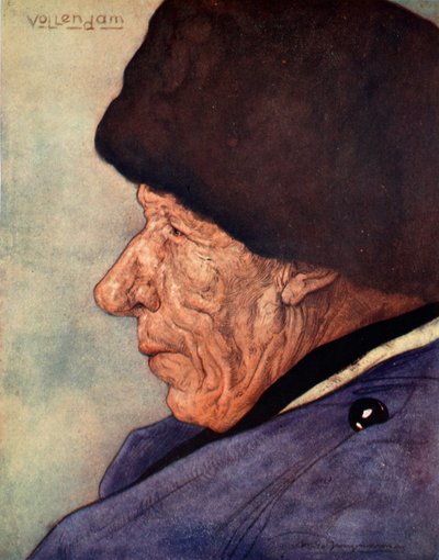 En manns hode, Volendam, 1904 av Nico Jungman