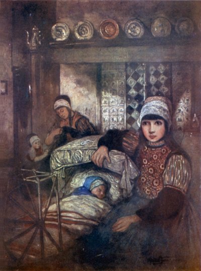 A Marken Interiør (farge litho) av Nico Jungman
