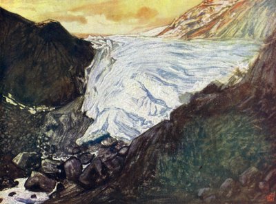 Norway: Buerbrae, Odde Hardanger (colour litho) av Nico Jungman