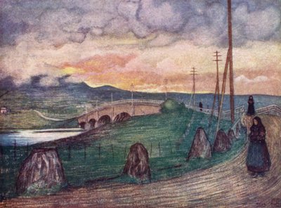Norge: Veien til helvete, nær Trondhjem (farge litho) av Nico Jungman