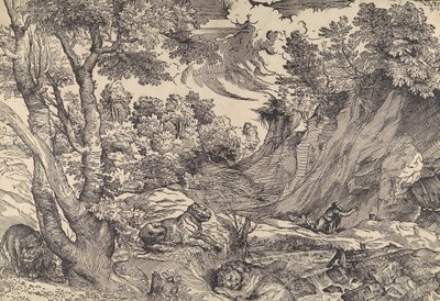 St. Hieronymus i villmarken, midten av 1500-tallet., midten av 1500-tallet. av Nicolò Boldrini.