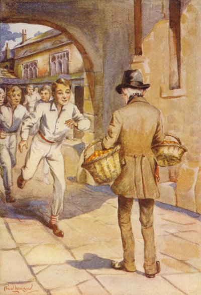 Det var et sus av små gutter på den lille bleke mannen (farge litho) av Nicol Laidlaw