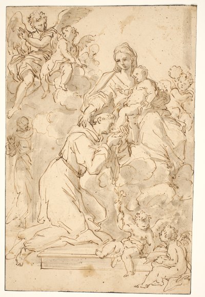 Madonna og barn med St Antony of Padua av Nicolò Ricciolini