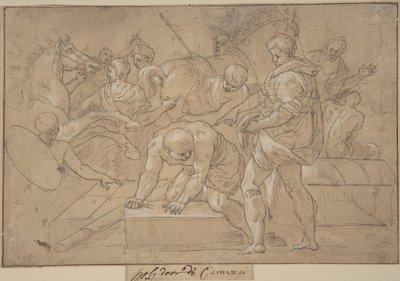 Historisk scenekomposisjonsstudie for Chapelle de Guise, 1500-tallet. av Nicolò dell
