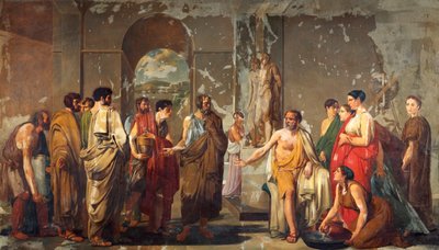 Athenske Phocion nekter Alexanders gaver (olje på lerret) av Nicola de Laurentiis