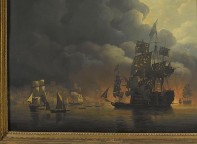 Den anglo-nederlandske flåten setter ut de algeriske festningene av Nicolaas Baur