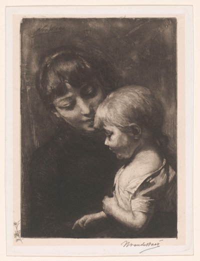 Kvinne med barn av Nicolaas van der Waay (signed by artist)