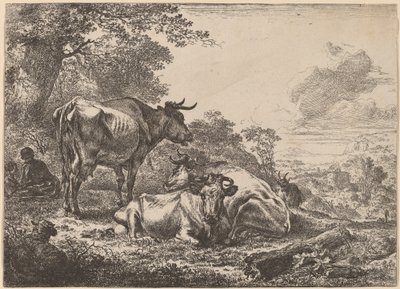 Hvilende kyr. av Nicolaes Berchem
