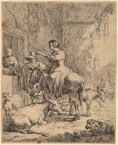 Resten før vertshuset. av Nicolaes Berchem