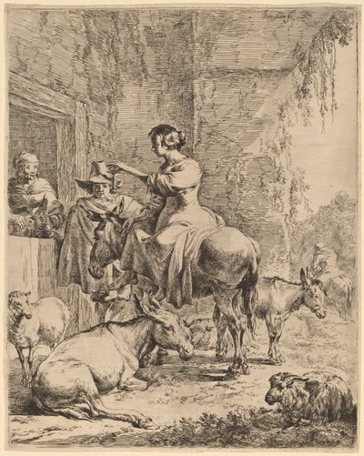 Resten før vertshuset. av Nicolaes Berchem