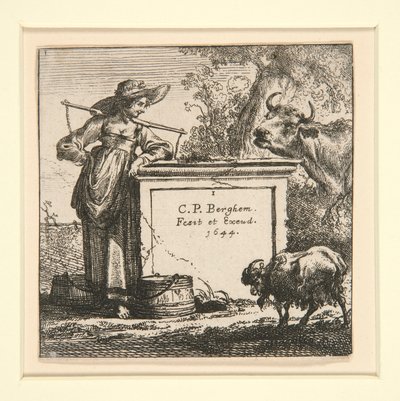 Settet med kyr, med melkepiken av Nicolaes Berchem