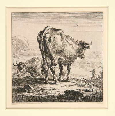 Settet med kyr, med melkepiken av Nicolaes Berchem