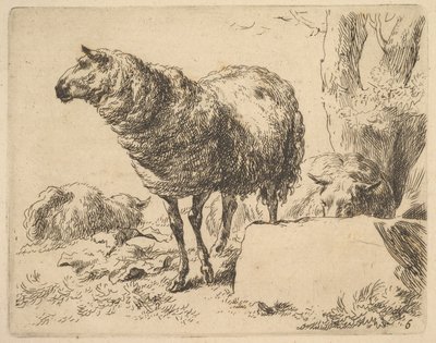 fra The Set of Sheep. av Nicolaes Berchem
