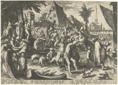 Bondens messe Der Bouwren Fair (tittel på objekt) av Nicolaes Jansz. Clock