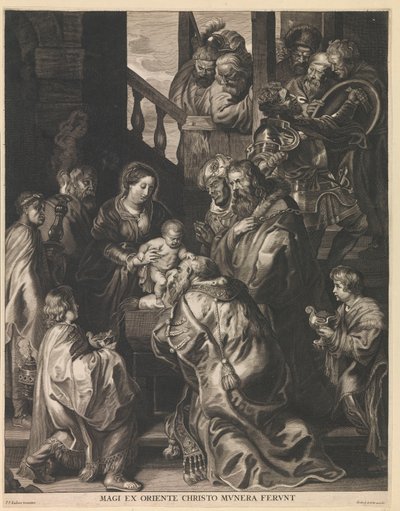 Aanbidding der kongen Magiene fra øst bringer gaver til Kristus (tittel på objekt) av Nicolaes Lauwers