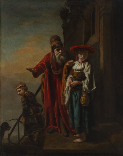 Abraham avskjediget Hagar og Ismael, 1653. av Nicolaes Maes